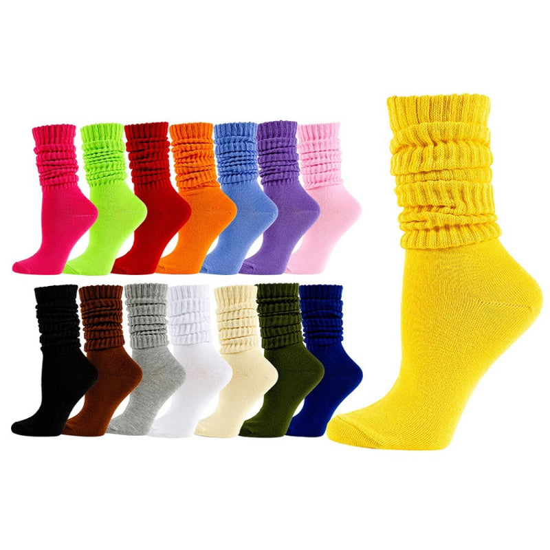8-Color Cotton Slouchy Socks for Spring & Autumn