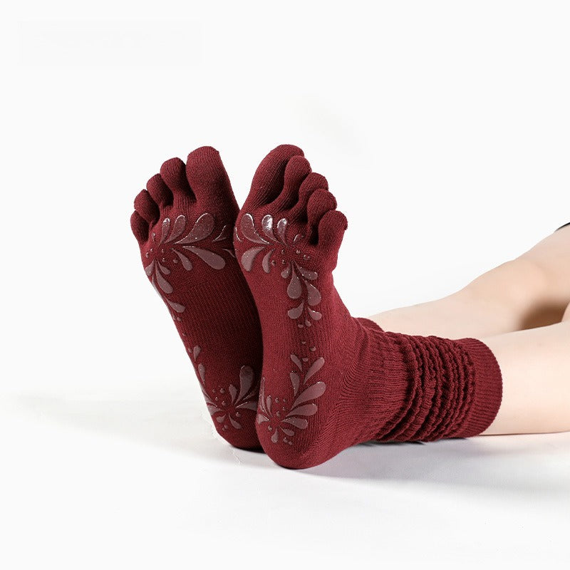 Cotton Five-Toe Slouchy Yoga Sports Socks