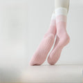 Breathable Mid Calf Sports Socks for Women Pilates Fitness