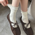 5 Colors Ruffle Trim Slouchy Cotton Socks