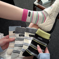 Women Retro Striped Cotton Breathable Sports Socks