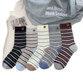 Cotton Striped Slouchy Knit Socks
