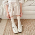Cute Floral & Ruffle Cotton Crew Socks for Girls