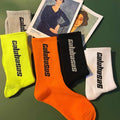 Unisex Letter Print Sports Crew Socks for Casual & Athletic Wear