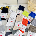 Unisex Ribbed Beige Athletic Crew Socks for Daily & Sports