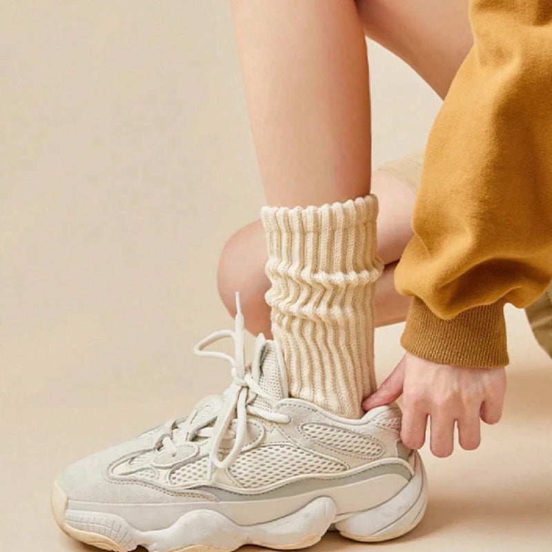 8-Color Cotton Slouchy Socks for Spring & Autumn