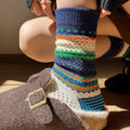 3-Color Nordic Pattern Slouchy Socks for Fall & Winter