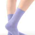 Women's Deep Solid Terry Crew Socks