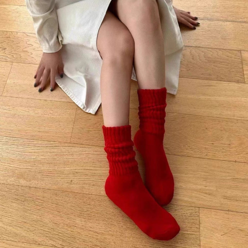 8-Color Cotton Slouchy Socks for Spring & Autumn