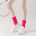 Women Solid Color Stackable Ribbed Mid Calf Sports Socks
