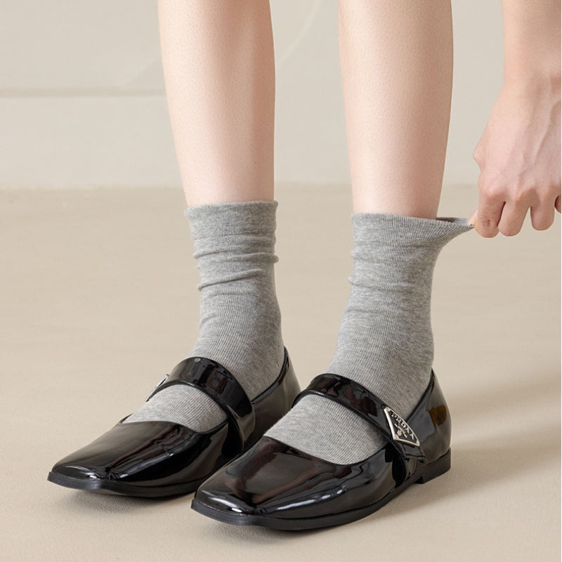 6-Color Cotton Slouchy Mid-Calf Socks